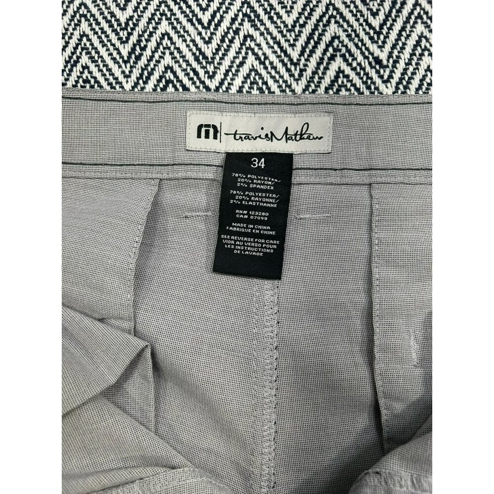 Travis Mathew Mens Gray Stretch Dress Pants Size 34 Classic Fit Lightweight Busi - Picture 3 of 6